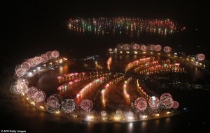 Dubai fire works display.