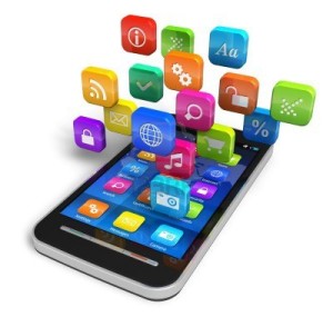 13193009-touchscreen-smartphone-with-cloud-of-colorful-application-icons-isolated-on-white-background-desig