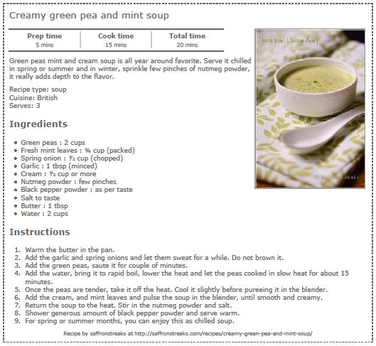 Creamy Green Pea and Mint Soup – BMS | Bachelor of Management Studies ...