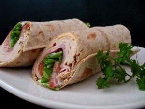 cheese and ham wraps